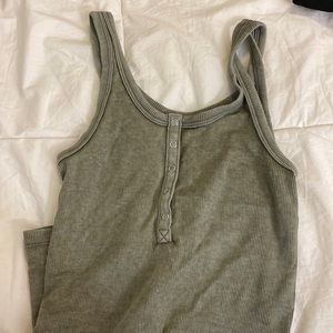 Arie real soft army green tank top